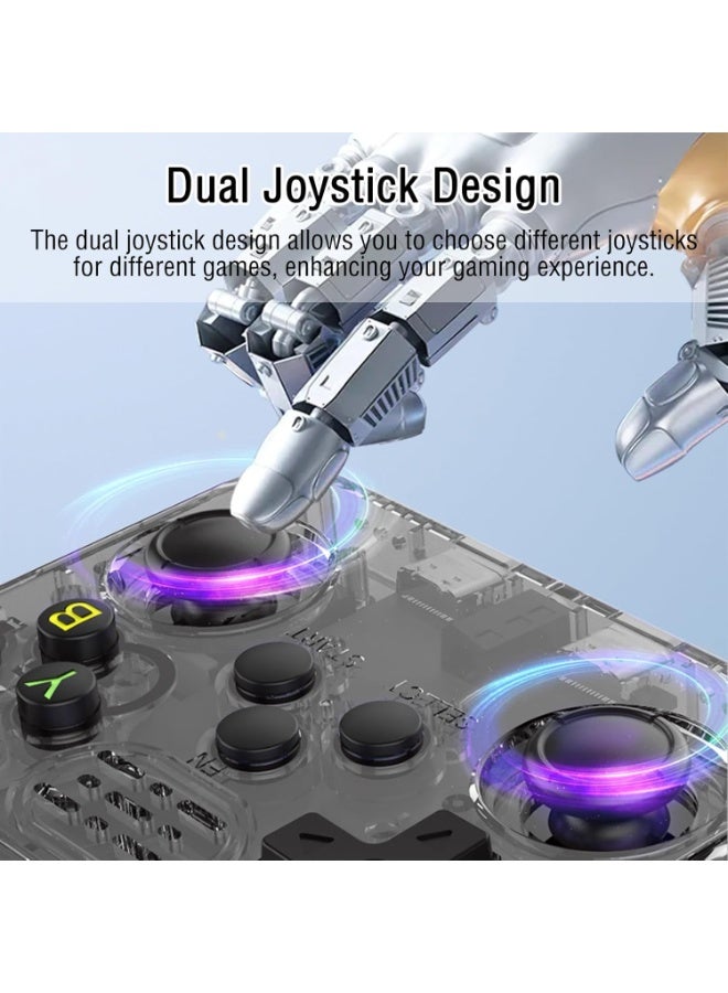 Handheld Game Console, 3.5-Inch IPS Screen, Retro Gaming, 3500mAh Battery, Built in 20000+ Games, 64G Storage, R36S - Black - Image 2